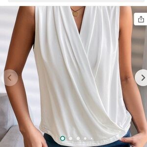 Emery Rose NWT Ivory Sleeveless Wrap Blouse Medium